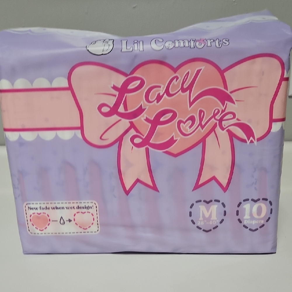 Lacy Love Pink Women's Disposable Diapers - Medium